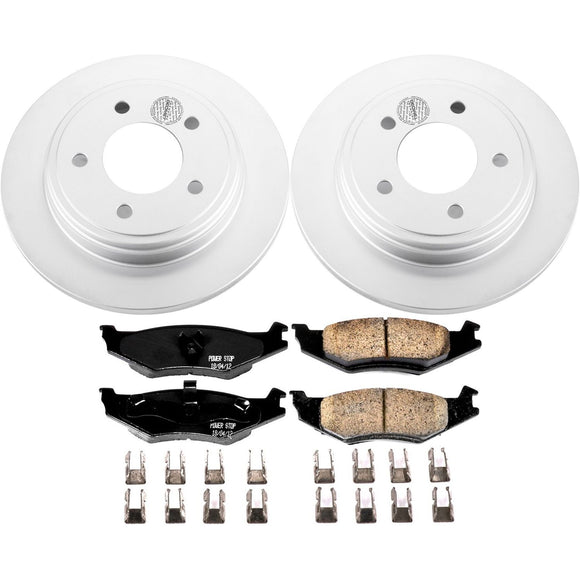 PowerStop Genuine Geomet Coated Rotor and Low-Dust Ceramic Brake Pad Kit