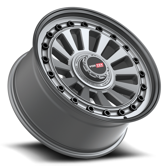 20x9.5 Vortek VRD-702 Radar Matte Gunmetal Black Lip 6x135 ET0 CB106.1 Wheel