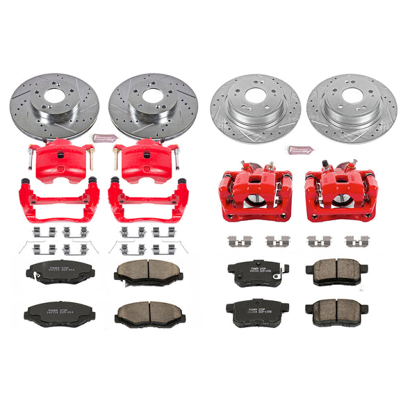 PowerStop Z23 Daily Driver Carbon-Fiber Ceramic Pads Drilled & Slotted Rotor & C