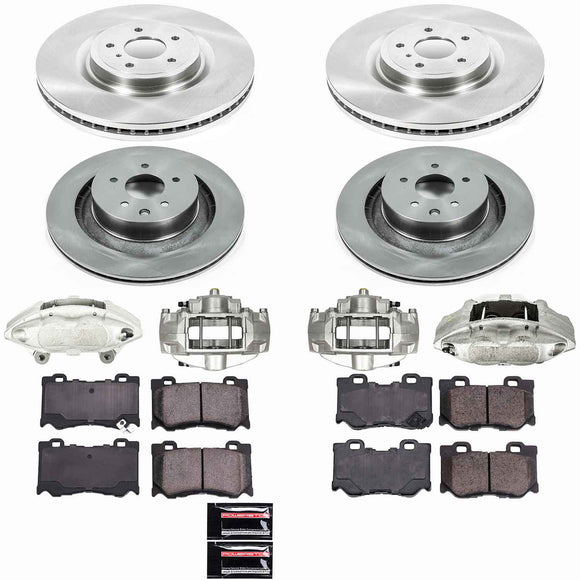 PowerStop OE Stock Replacement Low-Dust Ceramic Brake Pad, Rotor and Caliper Kit