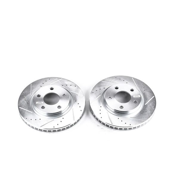 PowerStop Evolution Drilled Slotted Rotors Pair Front For Pontiac GrPrix