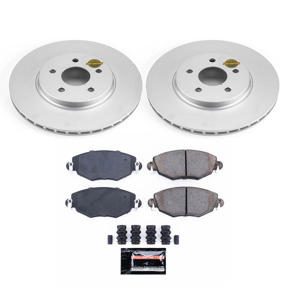 PowerStop Genuine Geomet Coated Rotor and Carbon-Fiber Ceramic Brake Pad Kit
