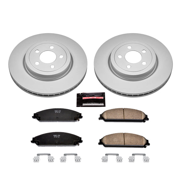 PowerStop Genuine Geomet Coated Rotor and Low-Dust Ceramic Brake Pad Kit