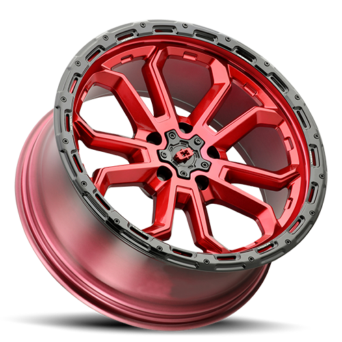 18x9 Vision 405 Korupt Gloss Red with Gloss Black Lip 5x114.3 ET12 CB83