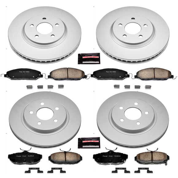 PowerStop Genuine Geomet Coated Rotor and Low-Dust Ceramic Brake Pad Kit