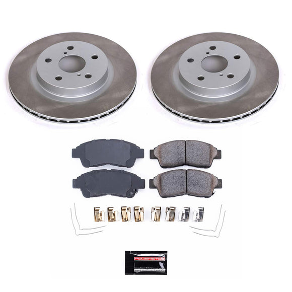 PowerStop Semi-Coated Rotor and Low-Dust Ceramic Brake Pad Kit