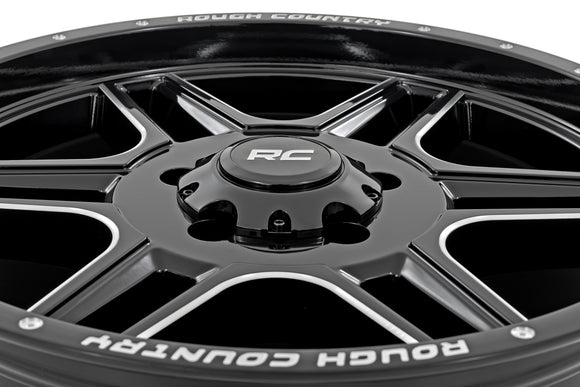 Rough Country 92 Series Machined Gloss Black 18x9 6x135 ET0 Wheel Rim