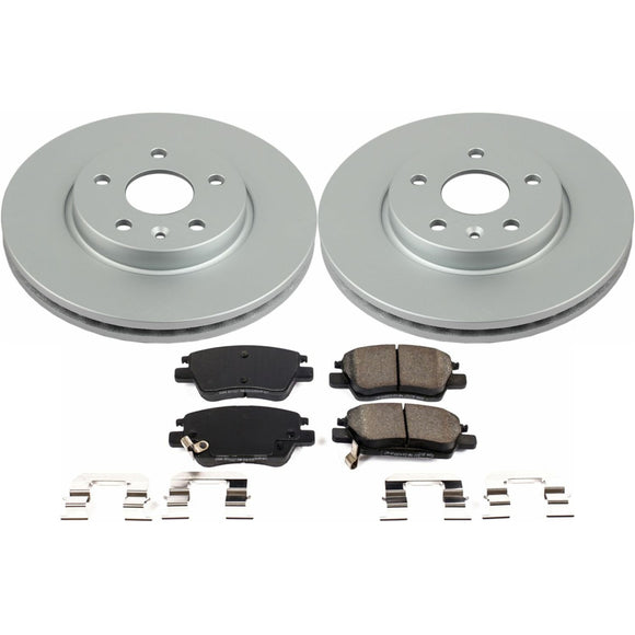 PowerStop Genuine Geomet Coated Rotor and Low-Dust Ceramic Brake Pad Kit