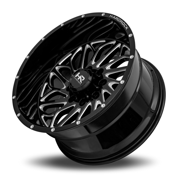 22x12 Hardrock BlackTop Xposed Gloss Black Milled 6x135 ET-51 wheel/rim