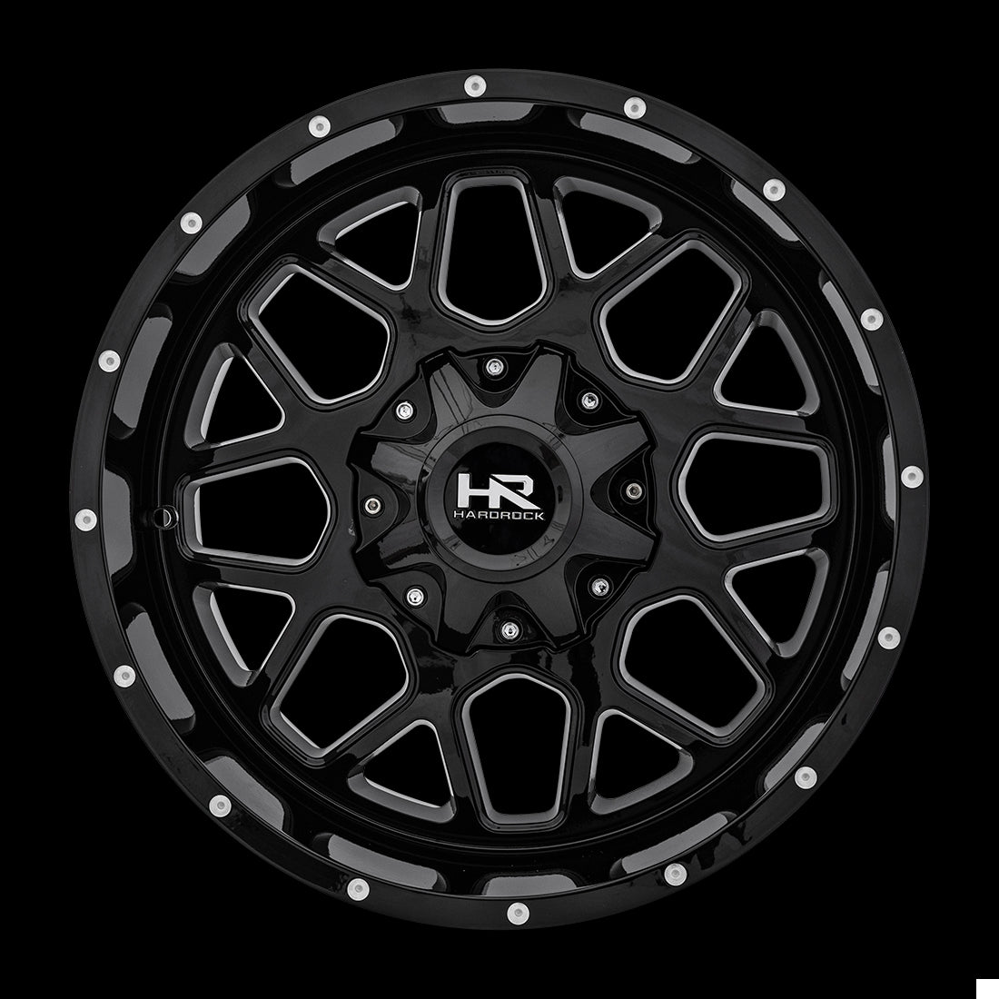 20x10 Hardrock Gunner Gloss Black 6x135/139.7 ET-19 wheel/rim