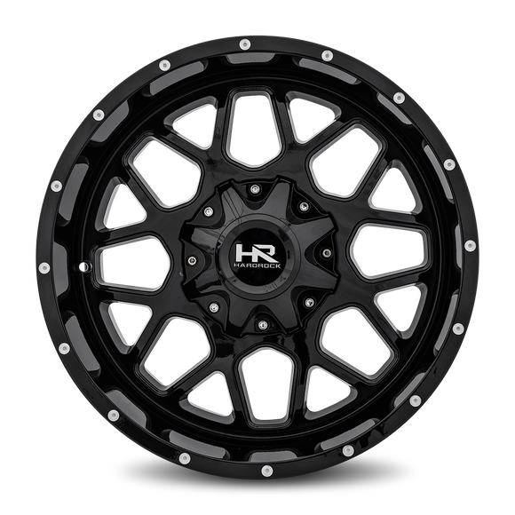 20x10 Hardrock Gunner Gloss Black 6x135/139.7 ET-19 wheel/rim