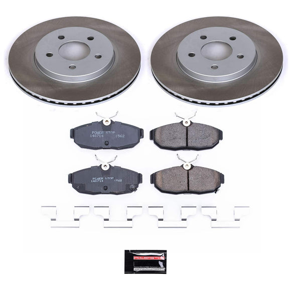 PowerStop Semi-Coated Rotor and Low-Dust Ceramic Brake Pad Kit
