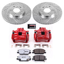 PowerStop Z36 Truck and SUV Ceramic Brake Pad, Drilled & Slotted Rotor, and Cali