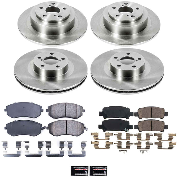 PowerStop OE Stock Replacement Low-Dust Ceramic Brake Pad and Rotor Kit
