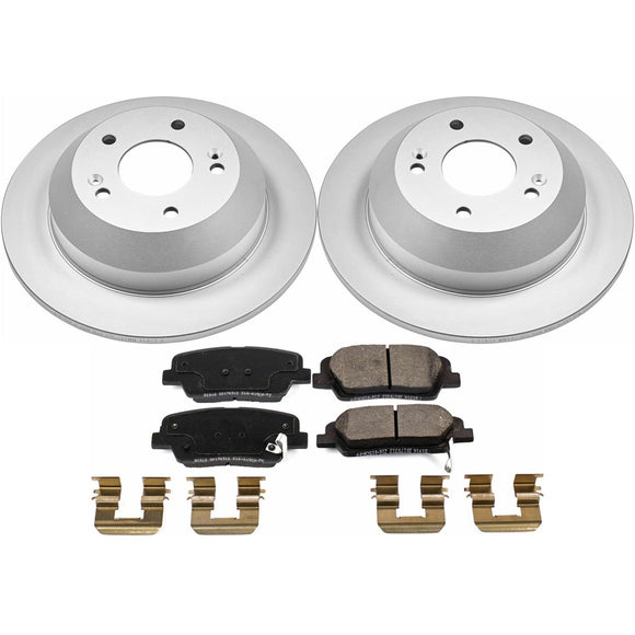 PowerStop Genuine Geomet Coated Rotor and Low-Dust Ceramic Brake Pad Kit