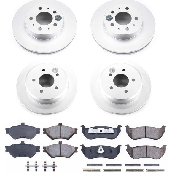 PowerStop Genuine Geomet Coated Rotor and Low-Dust Ceramic Brake Pad Kit