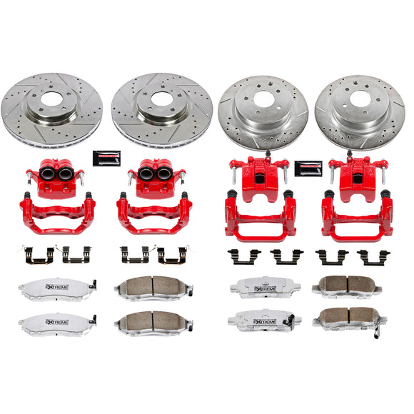 PowerStop Z26 Street Performance Ceramic Brake Pad, Drilled Slotted Rotor, and C