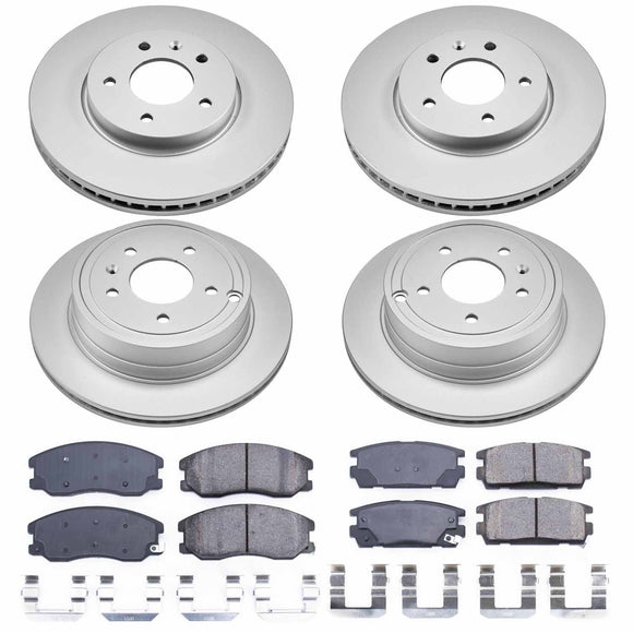 PowerStop Genuine Geomet Coated Rotor and Low-Dust Ceramic Brake Pad Kit