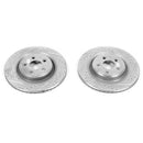 PowerStop Evolution Drilled Slotted Rotors Pair Rear For Jaguar S-Type