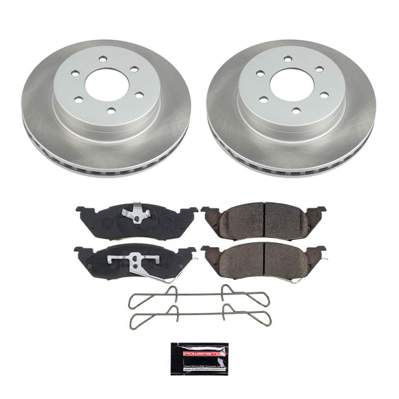 PowerStop Semi-Coated Rotor and Low-Dust Ceramic Brake Pad Kit
