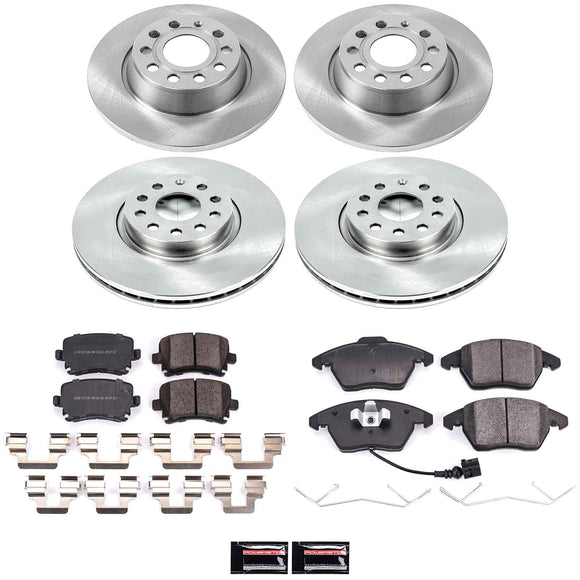 PowerStop OE Stock Replacement Low-Dust Ceramic Brake Pad and Rotor Kit