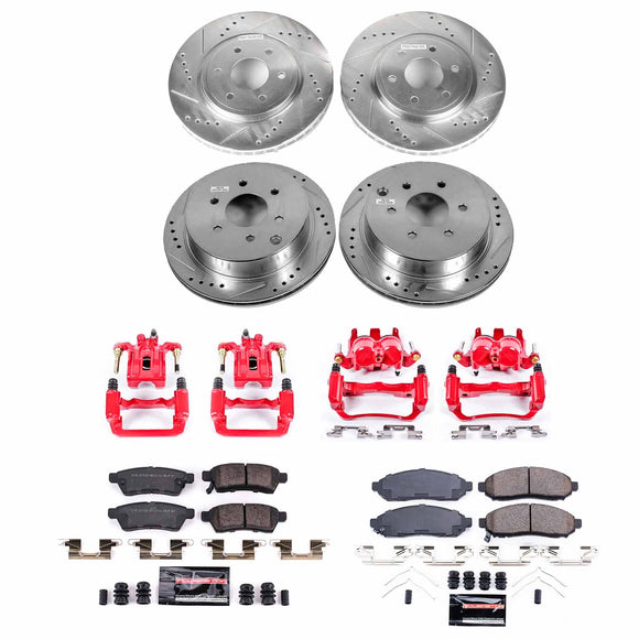 PowerStop Z23 Daily Driver Carbon-Fiber Ceramic Pads Drilled & Slotted Rotor & C