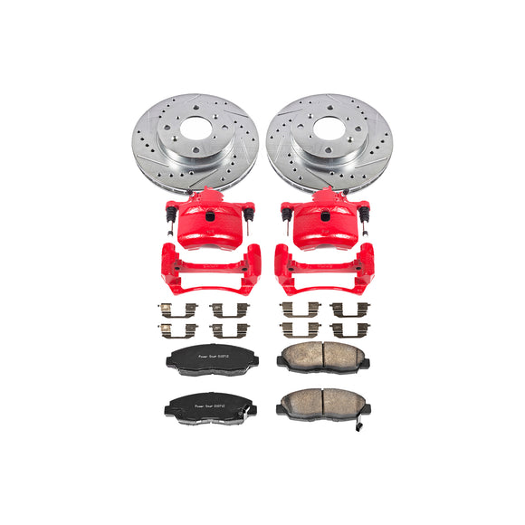 PowerStop Z23 Daily Driver Carbon-Fiber Ceramic Pads Drilled & Slotted Rotor & C