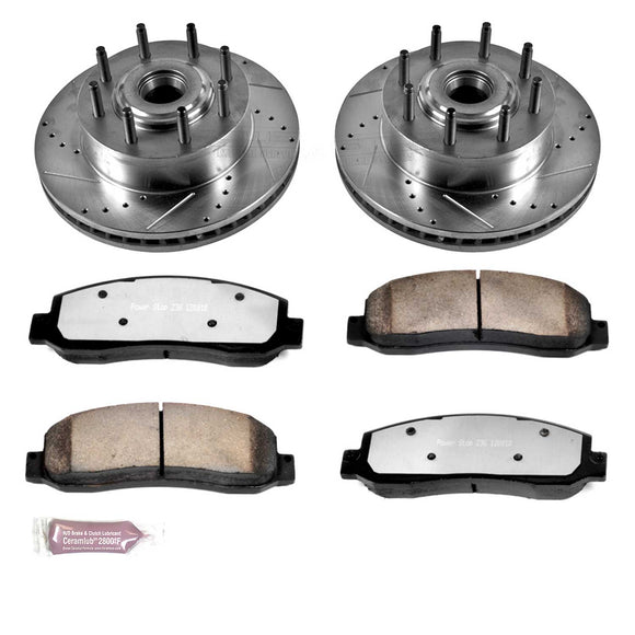 PowerStop Z36 Carbon-Fiber Ceramic Brake Pad with Drilled and Slotted Rotor Kit