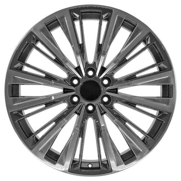 24" Replica CA93 fits Cadillac Escalade 24x10 Gunmetal with Polished Face