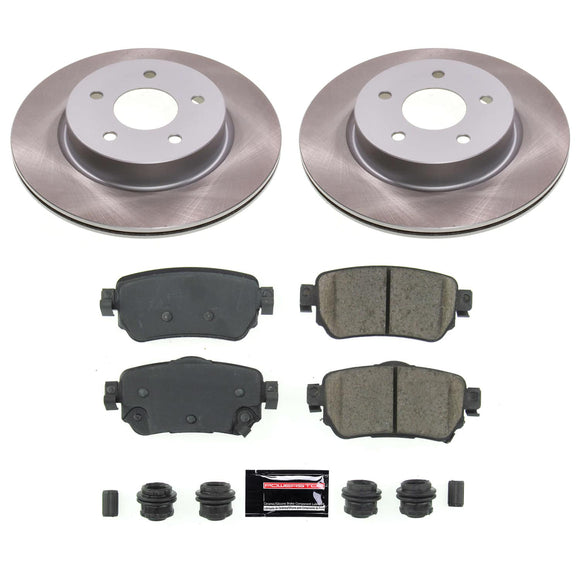 PowerStop Semi-Coated Rotor and Low-Dust Ceramic Brake Pad Kit