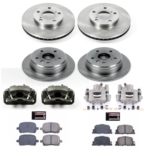 PowerStop OE Stock Replacement Low-Dust Ceramic Brake Pad, Rotor and Caliper Kit