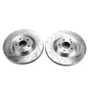 PowerStop Evolution Drilled Slotted Rotors Pair Front For Mercedes-Benz C32 AMG