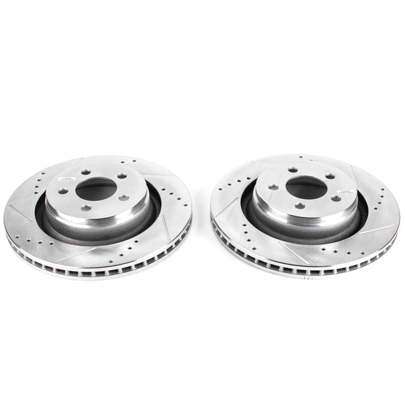 PowerStop Evolution Drilled Slotted Rotors Pair Front For Jeep Liberty