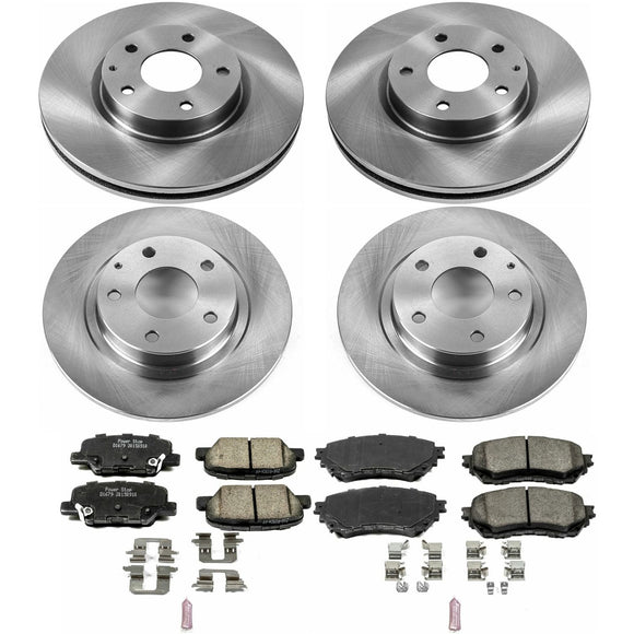 PowerStop OE Stock Replacement Low-Dust Ceramic Brake Pad and Rotor Kit