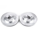 PowerStop Evolution Drilled Slotted Rotors Pair Front For Ford Mustang