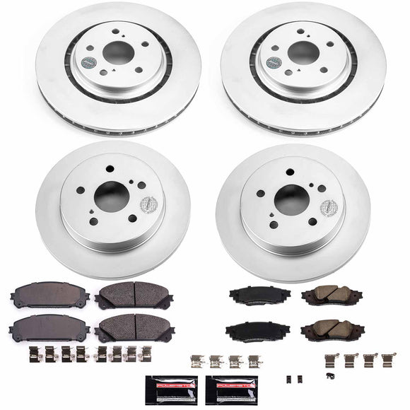 PowerStop Genuine Geomet Coated Rotor and Low-Dust Ceramic Brake Pad Kit