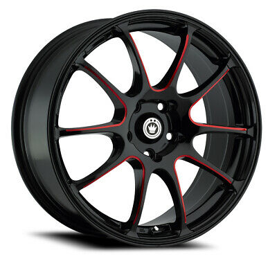 17x7 Konig Illusion Gloss Black/Red Tint 5x100 ET40 Wheel Rim