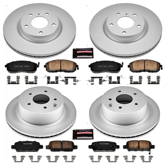 PowerStop Genuine Geomet Coated Rotor and Low-Dust Ceramic Brake Pad Kit