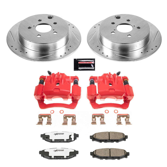 PowerStop Z26 Street Performance Ceramic Brake Pad, Drilled Slotted Rotor, and C