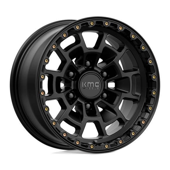 17x8.5 KMC KM718 Summit Satin Black 6x135 ET0 CB87.1 Wheel Rim