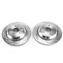 PowerStop Evolution Drilled Slotted Rotors Pair Rear For Hyundai Equus