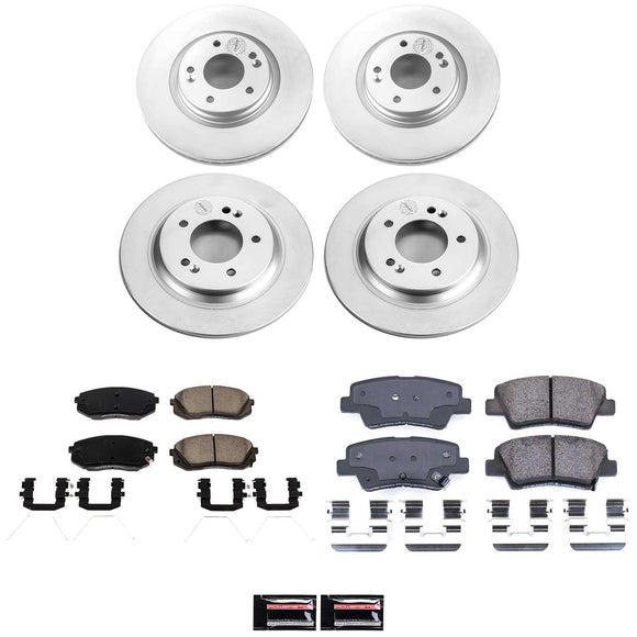 PowerStop Genuine Geomet Coated Rotor and Low-Dust Ceramic Brake Pad Kit