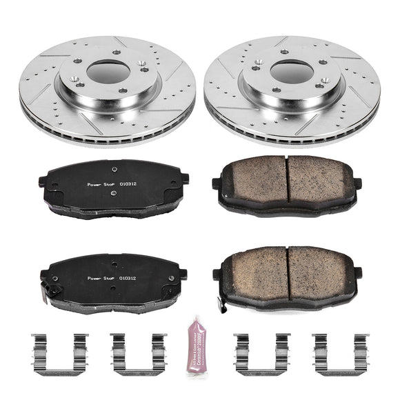 PowerStop Z23 Daily Driver Carbon-Fiber Ceramic Brake Pad and Drilled & Slotted