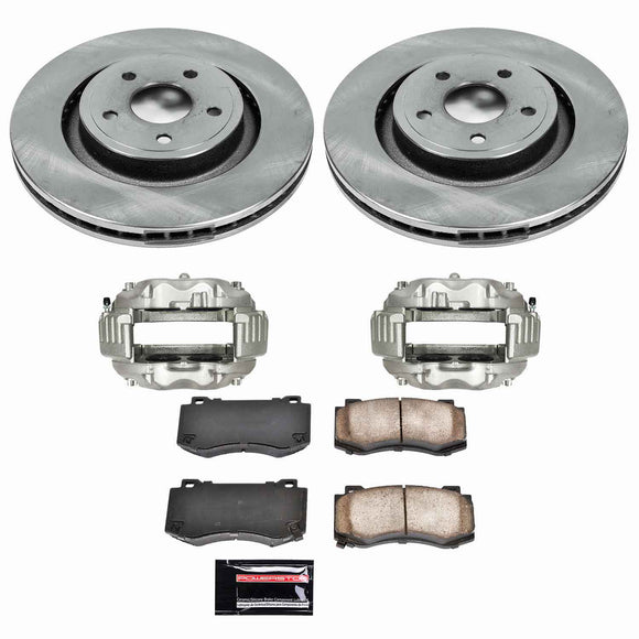 PowerStop OE Stock Replacement Low-Dust Ceramic Brake Pad, Rotor and Caliper Kit