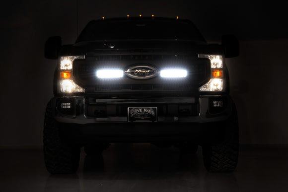 Rough Country LED Light Kit Grille Mount 10" Black For Ford Super Duty 20-21