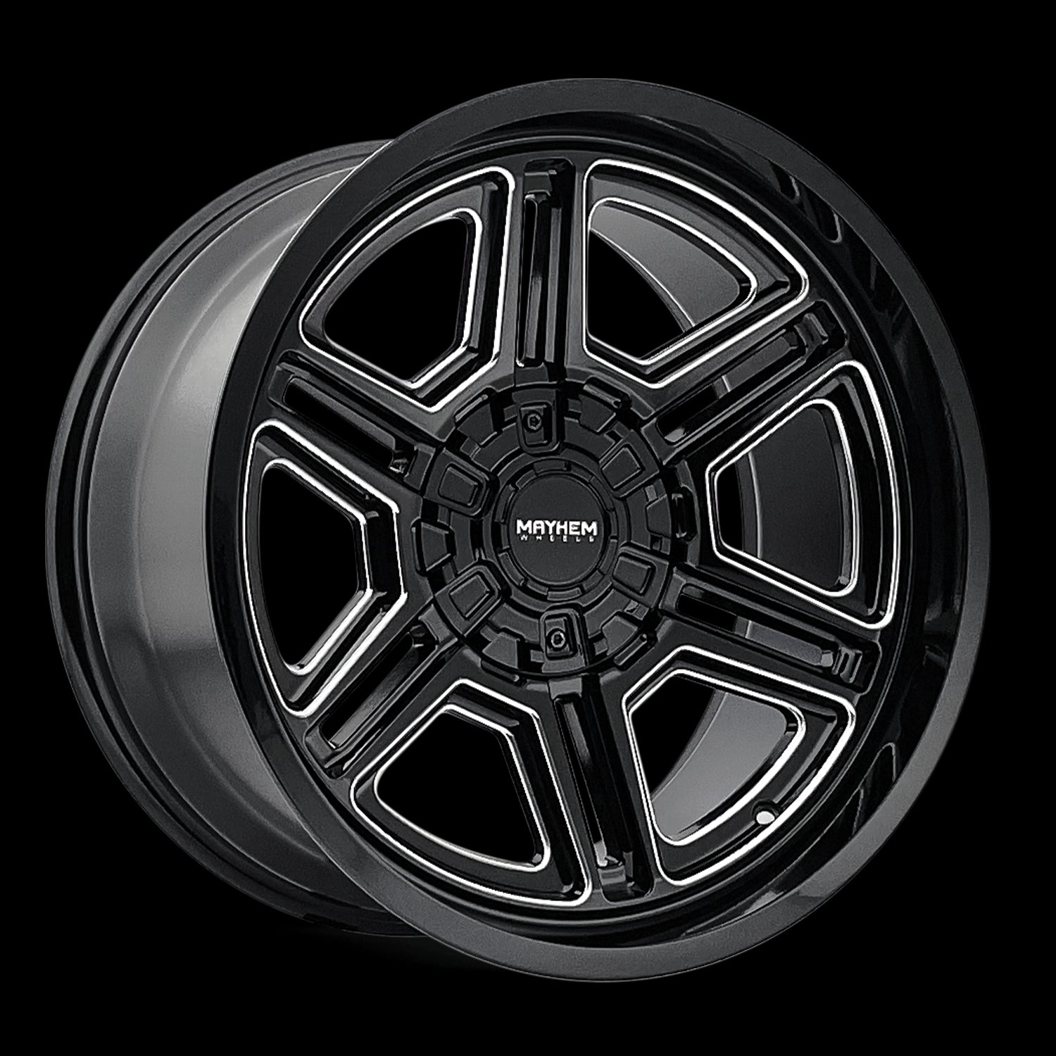 20x9 Mayhem 8117 Hermosa Black Milled 5x127 5x139.7 5x5 5x5.5 ET18 Wheel