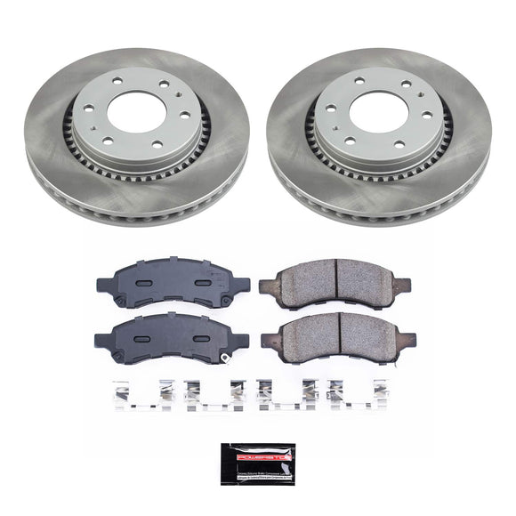 PowerStop Semi-Coated Rotor and Low-Dust Ceramic Brake Pad Kit