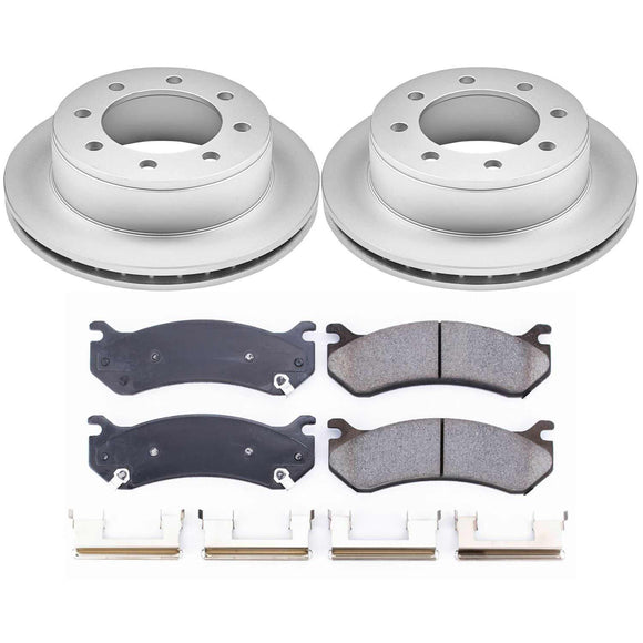 PowerStop Genuine Geomet Coated Rotor and Low-Dust Ceramic Brake Pad Kit