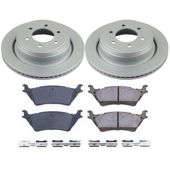 PowerStop Genuine Geomet Coated Rotor and Low-Dust Ceramic Brake Pad Kit