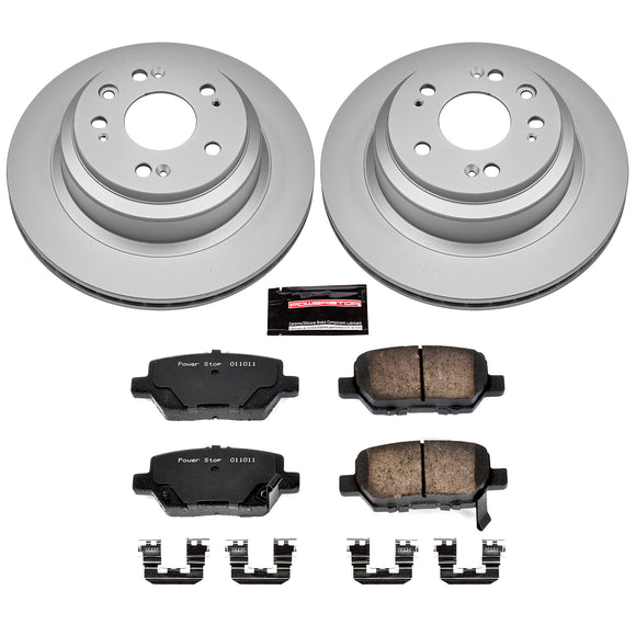 PowerStop Genuine Geomet Coated Rotor and Low-Dust Ceramic Brake Pad Kit